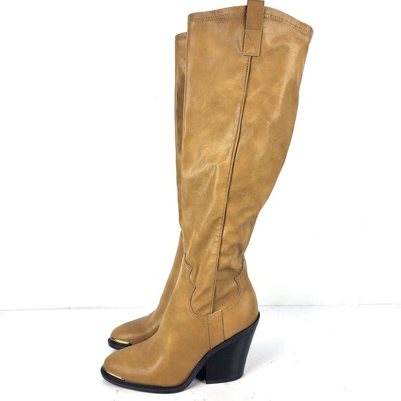 Franco Sarto L-Glenice 2 Knee High Women's Boot Camel Tan western Size 7.5 M - Picture 2 of 16